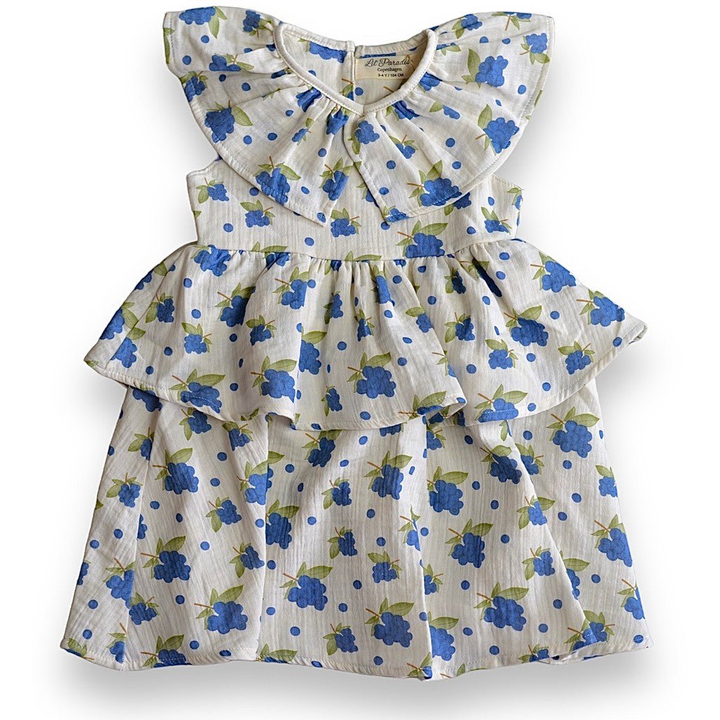 Organic Blueberry Frill Dress